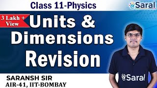 Units and Dimensions Revision  Physics Class 11 JEE NEET [upl. by Flora]