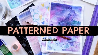 HOW TO MAKE DECORATIVE PAPER AT HOME 💜 PATTERNED PAPER SHEETS ✨ EASY ART JOURNAL BACKGROUNDS ASMR [upl. by Tioneb565]