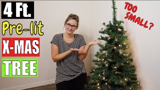 4 Foot PRELIT CHRISTMAS TREE UNBOXING AND ASSEMBLY  Christmas Tree Review for Decoration  Amazon [upl. by Arelc269]