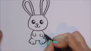 Konijnrabbit tekenen  How to draw 46 [upl. by Mariann]