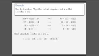 Extended Euclidean Algorithm [upl. by Aldarcy650]