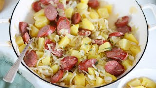 Kielbasa and Sauerkraut Skillet Recipe [upl. by Templia]