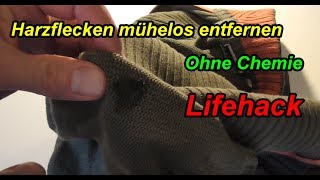 Harzflecken aus Kleidung entfernen – Lifehack  Baumharz  Harz  aus Jeans Hose  Stoff reinigen [upl. by Chamberlain985]