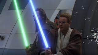 Qui Gon and Kenobi VS Trade Federation Droids  Star Wars The Phantom Menace 1999 [upl. by Eselahs]