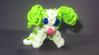 Rainbow Loom Charm DOG Puppy How to make Loom Bands Tutorial [upl. by Pernell]