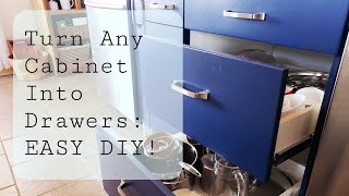 Convert Kitchen Cabinets to Drawers  Farmhouse Renovation  Kitchen Part 1 [upl. by Adekram]