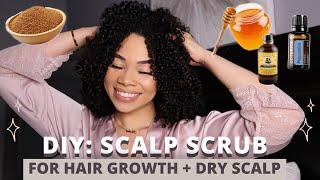 DIY All Natural Detox Scalp Scrub For Hair Growth  Dry Scalp [upl. by Ekalb]