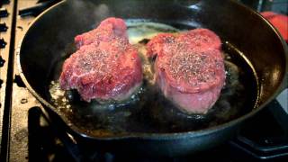 Cooking Filet Mignon in Cast Iron Skillet [upl. by Padegs]