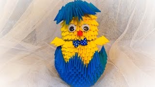 origami kurczak 3D  how to make a chick DIY wielkanocny tutorial [upl. by Jonathan559]