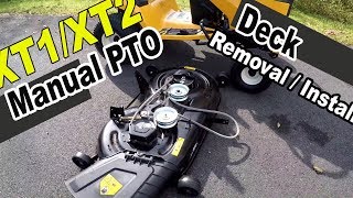 Cub Cadet XT1 and XT2 deck removal  with manual PTO [upl. by Florrie]