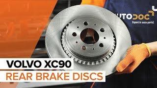 How to change rear brake discs and rear brake pads on VOLVO XC90 1 TUTORIAL  AUTODOC [upl. by Atat]