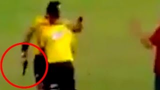 Referee Pulls Out Handgun During Brazilian Soccer Match [upl. by Hanni]