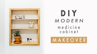 DIY Modern Medicine Cabinet Makeover  Recessed Wall Cabinet Shelves [upl. by Ynaffat182]