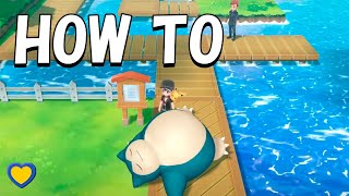 HOW TO Encounter Sleeping Snorlax in Pokémon Lets Go Pikachu amp Eevee [upl. by Brower]