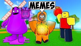 i Became EVERY MEME in Roblox BLOX FRUITS by Unlocking EVERY FRUIT [upl. by Kreegar]