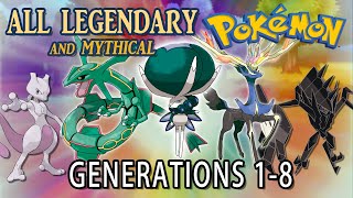 All Legendary and Mythical Pokémon  All Generations 18 [upl. by Chapa]