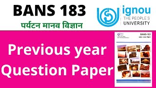 IGNOU BANS 183 previous year Question paper [upl. by Mateusz]