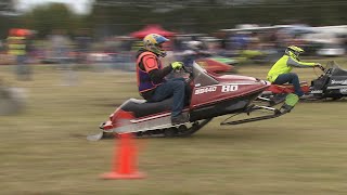 Vintage Snowmobile Drag Races [upl. by Ynaittirb]