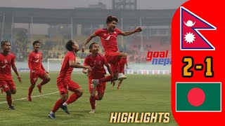 Nepal VS Bangladesh 21 Goals Finals Highlights Tri Nation Football Tournament 2021 [upl. by Heriberto544]