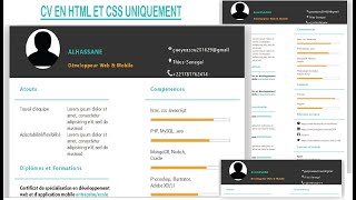 Créer Un CV Moderne en HTML5 amp CSS3 [upl. by Nivrehs]