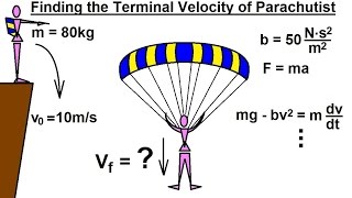 Differential Equation  1st Order Solutions 8 of 8 How to Calculate Parachutists Terminal Speed [upl. by Naesar]