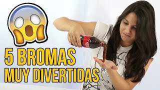 5 BROMAS muy divertidas para hacer a tus amigos ¡BROMAS FÁCILES [upl. by Anerehs340]