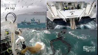 UNITY FR 165 part 2 windy out on deck herring west side pelagic fishing trawler [upl. by Owain66]