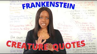 Creature Character Quotes amp WordLevel Analysis  ‘Frankenstein Quotations For English GCSE Exams [upl. by Filberto]