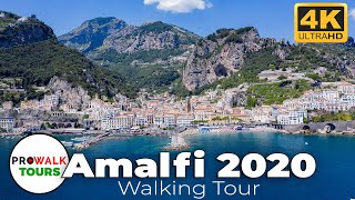 Amalfi Italy Walking Tour  4K with Captions [upl. by Nosirb]