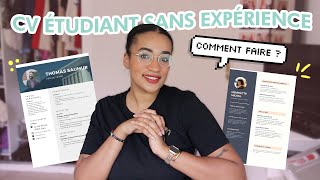 Comment faire un CV pour un JOB ÉTUDIANTS Stage alternance   Avec paspeu dexpérience [upl. by Meghan727]