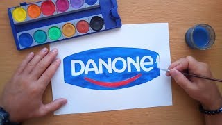 How to draw a Danone logo [upl. by Anole]