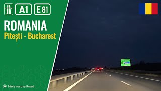 Driving in Romania Autostradă A1 E81 from Pitești to Bucharest [upl. by Ailad]