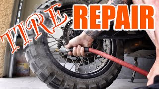 FIX LEAKING SPOKED RIMS ON TUBELESS MOTORCYCLE TIRES  KTM ADVENTURES [upl. by Nilorac340]