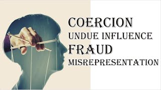 Coercion Undue Influence Fraud Misrepresentation  Indian Contract Act 1872  Law Guru [upl. by Eidak]