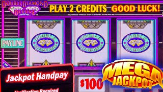 DOUBLE DIAMOND MASSIVE JACKPOT WIN ON HIGH LIMIT SLOT MACHINE [upl. by Althee891]