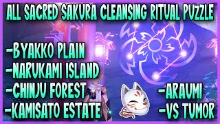 All Sacred Sakura Cleansing Ritual Puzzle  Genshin Impact [upl. by Anavrin]