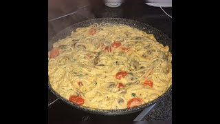 Spaghetti in Champignon Sahnesauce Pasta Funghi schnelles und einfaches Mittagessen  Nudle Recept 👍 [upl. by Nimajneb477]