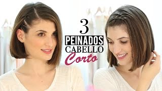 3 Peinados fáciles para cabello corto [upl. by Ardnaik]