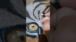 Tiger fur detailsacrylic painting tigerpainting tiger artistlife supportmychannelyoutubeshort [upl. by Henriques]