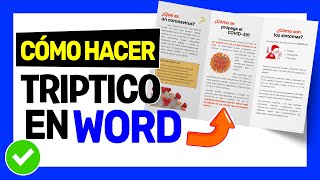 Como hacer TRIPTICO EN WORD 2019 2016 2013 ✅  Brochure o Folleto 001 [upl. by Novert722]