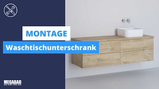 Architekt Waschtischunterschrank  Montage  Megabad [upl. by Evin]