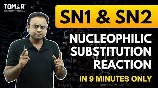 Nucleophilic substitution reaction  SN1 amp SN2 Class 12 Haloalkane and Haloarenes [upl. by Lyndy927]