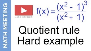 Quotient rule  Harder derivatives example [upl. by Loughlin]