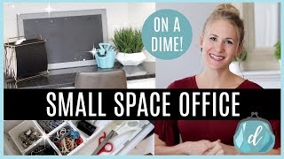 SMALL SPACE ORGANIZING 💙 Desk amp Office Makeover [upl. by Acissj]