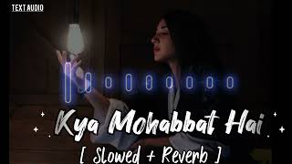 Kya Mohabbat Hai   Slowed  Reverb  Textaudio Lyrics Song [upl. by Jarin]