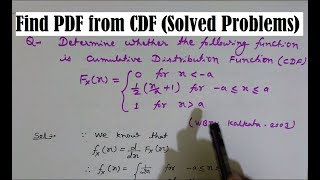 CDF to PDF PDF from CDF Cumulative Distribution Function CDF Probability Density Function PDF [upl. by Onid]