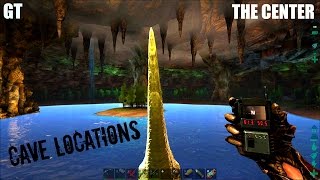 CAVE LOCATIONS and Exploration  The Center Map  ARK Survival Evolved [upl. by Uella]