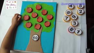 ACTIVIDAD MATEMÁTICA COLOCAMOS LAS MANZANAS EN EL ÁRBOL PARA NIÑOS DE 3 A 5 AÑOS [upl. by Nohtahoj]