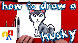 How To Draw A Cartoon Husky [upl. by Nnav]