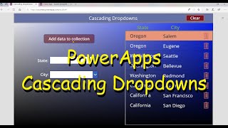 Powerapps Cascading dropdowns using Collection [upl. by Tennes402]